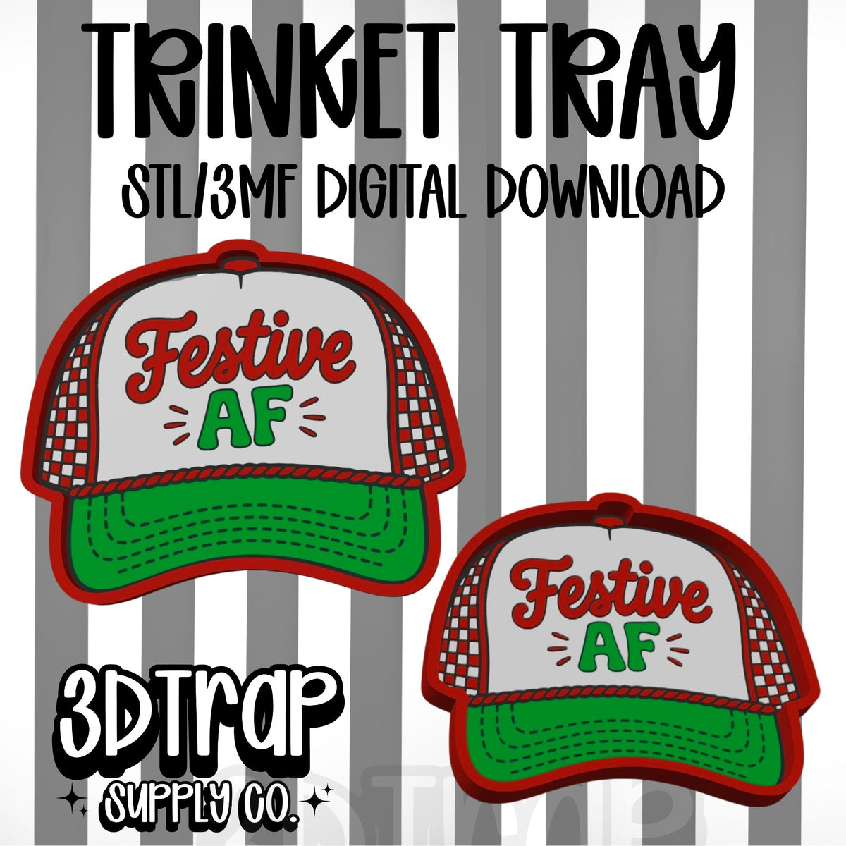 Festive AF Trinket Tray STL/3MF