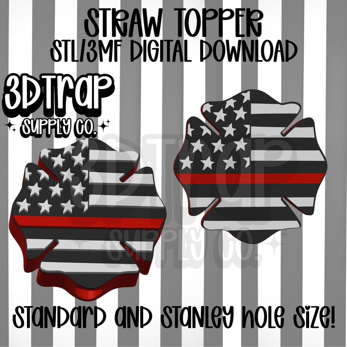 Firefighter Straw topper STL/3MF