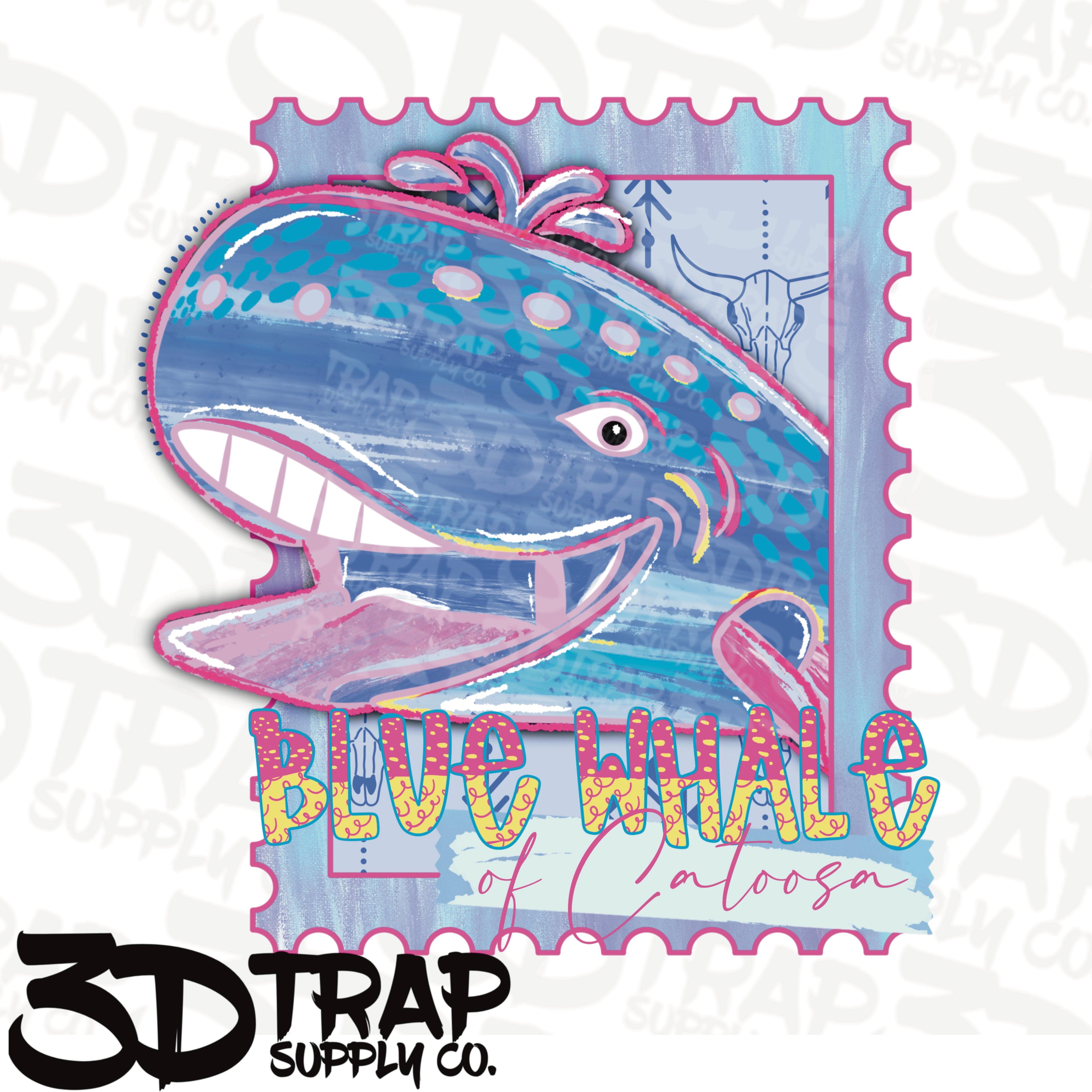 Whale Digital T-Shirt Design PNG |  Instant Download