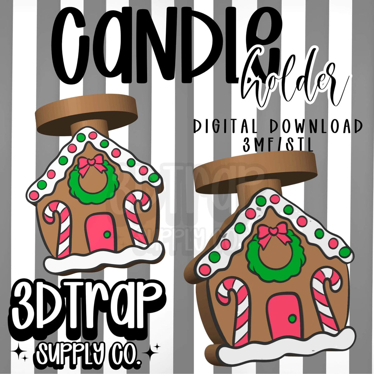 Gingerbread House Candle Stand  STL/3MF