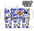 Roar loud Tiger blue/white 40 OZ tumbler design