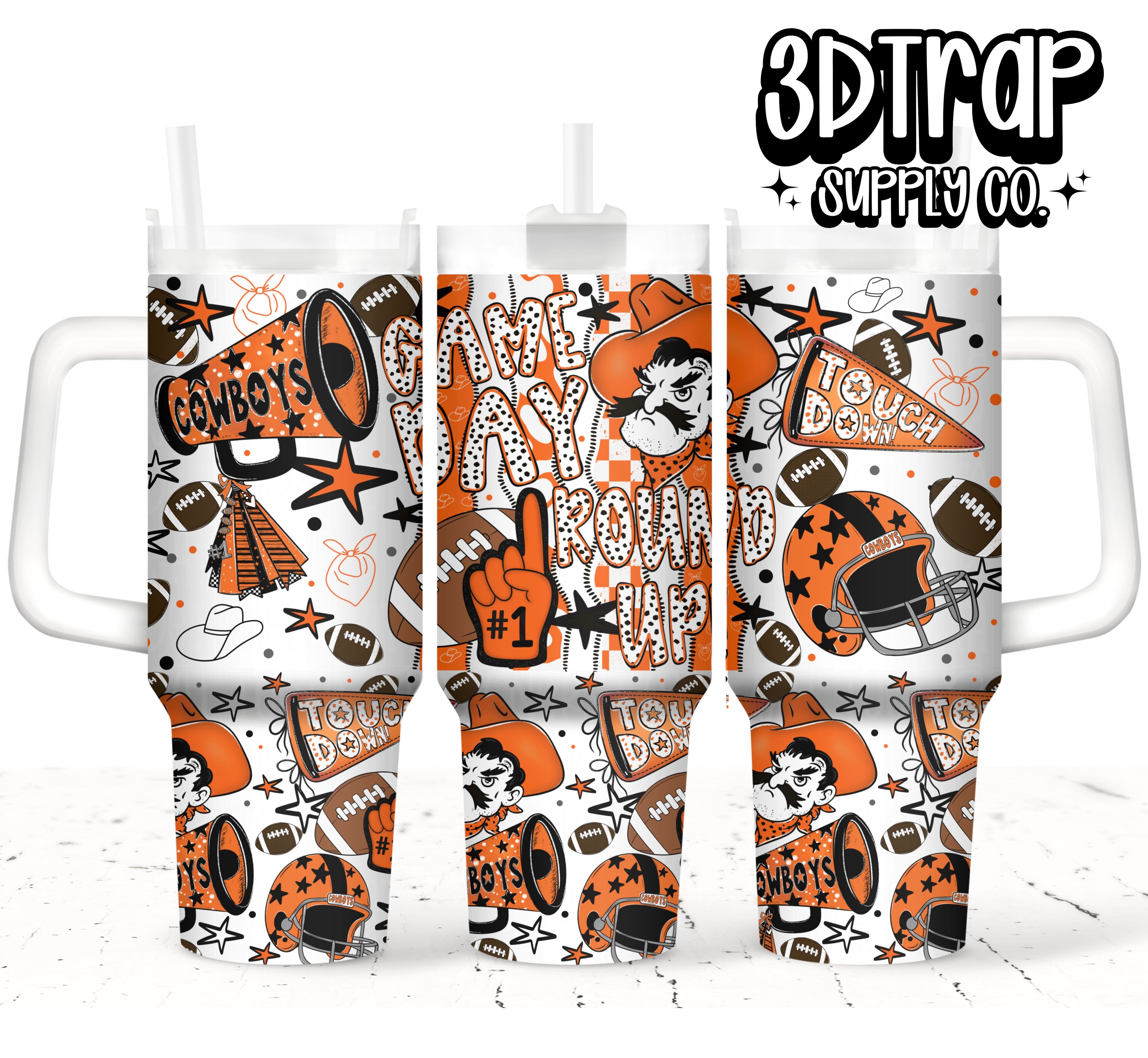 Cowboy 40 OZ tumbler design