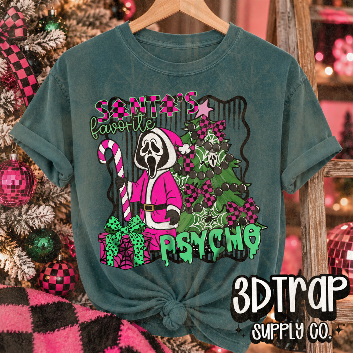 Santa’s favorite psycho  Digital T-Shirt Design PNG |  Instant Download