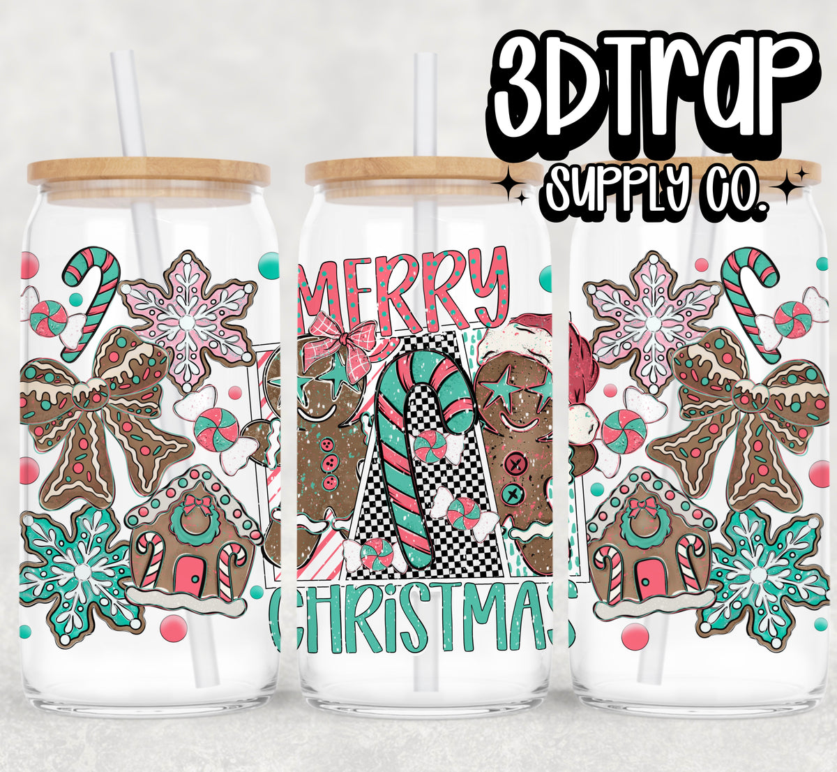 Gingerbread Merry Christmas 16 oz Design