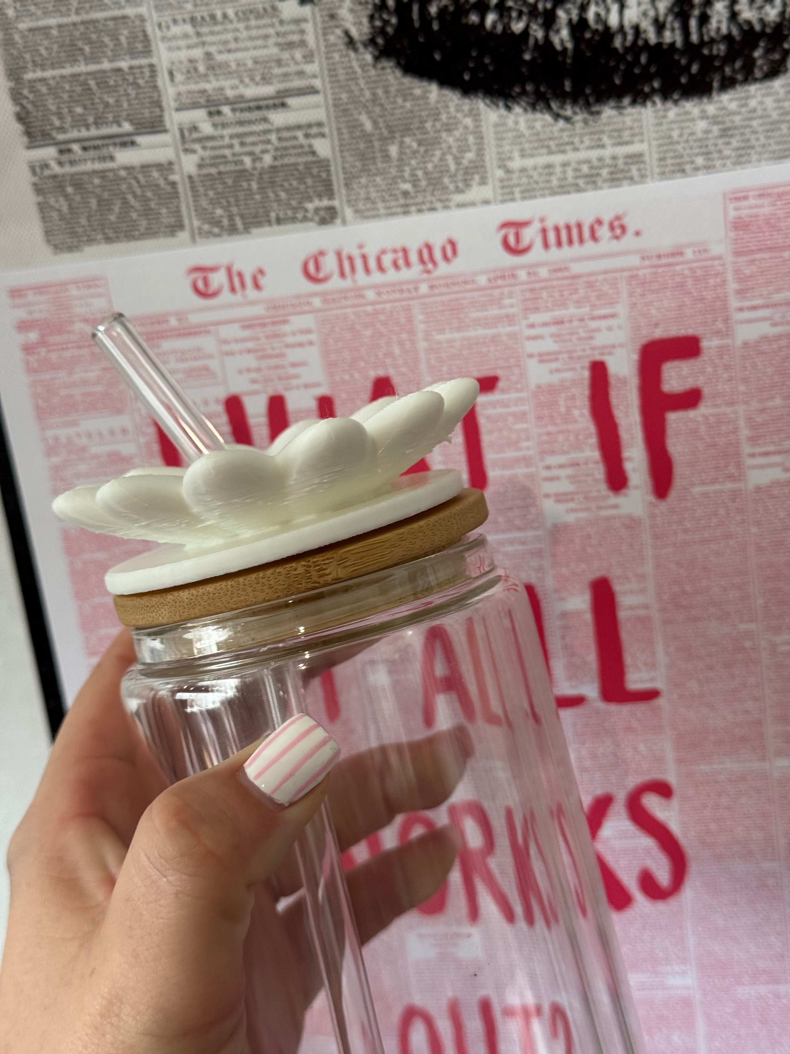 White Sunflower Lid Topper