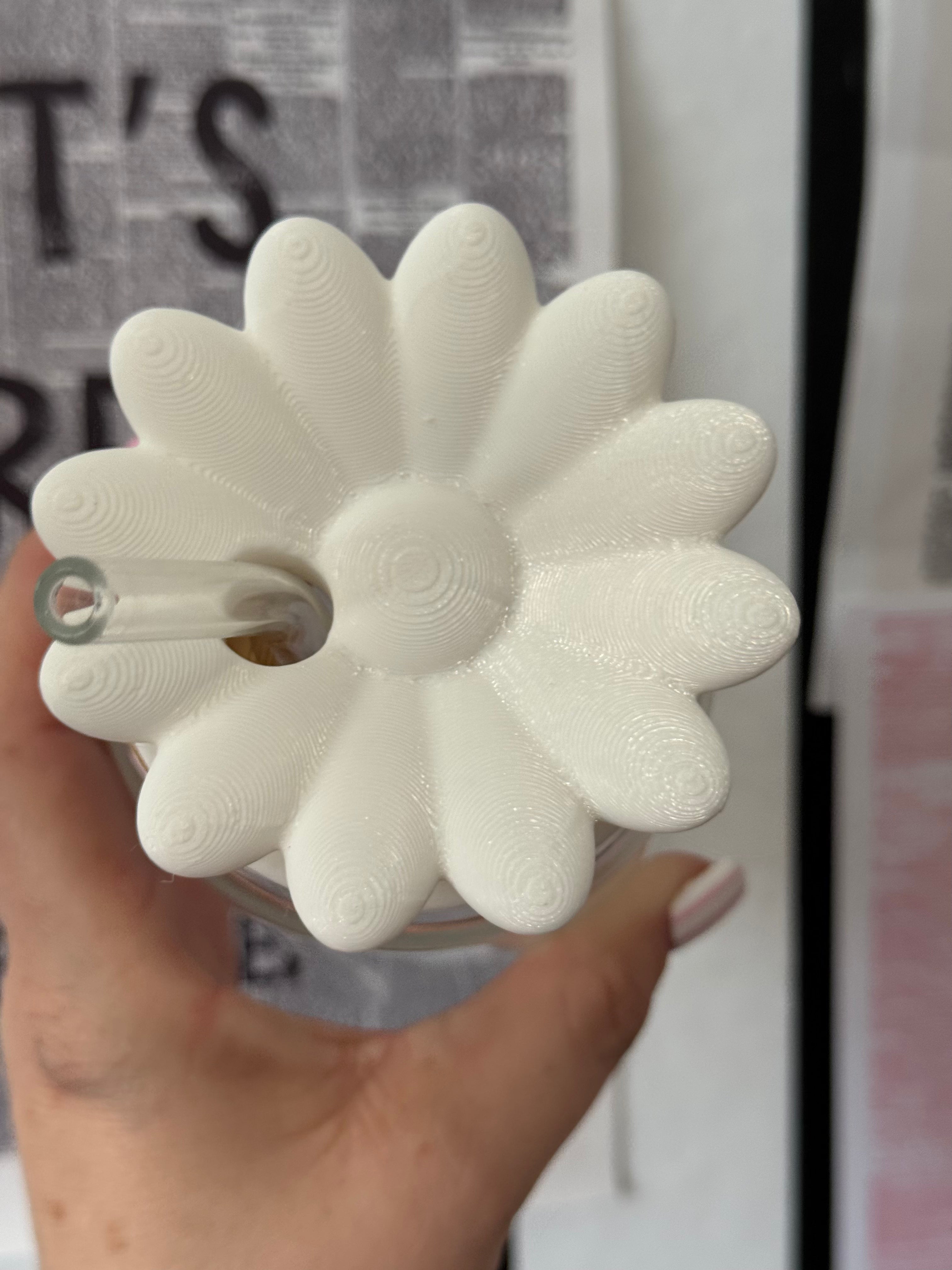 White Sunflower Lid Topper