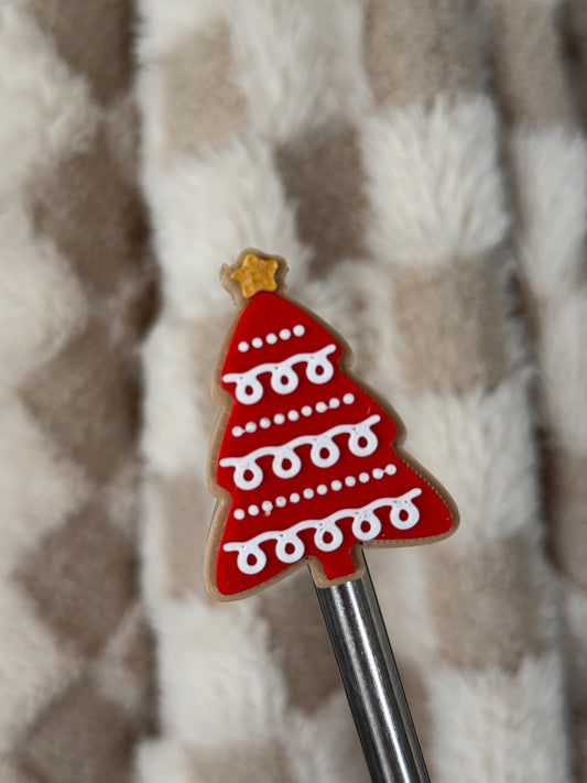 Sugar cookie christmas tree  Straw Topper