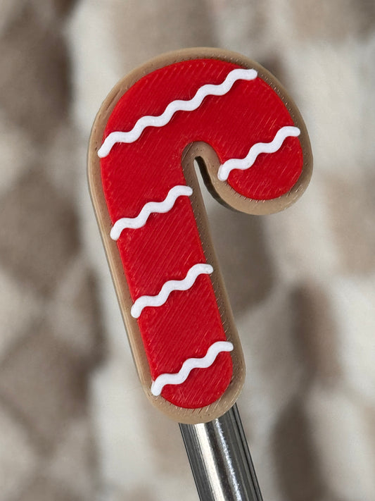 Sugar cookie candy cane  Straw Topper