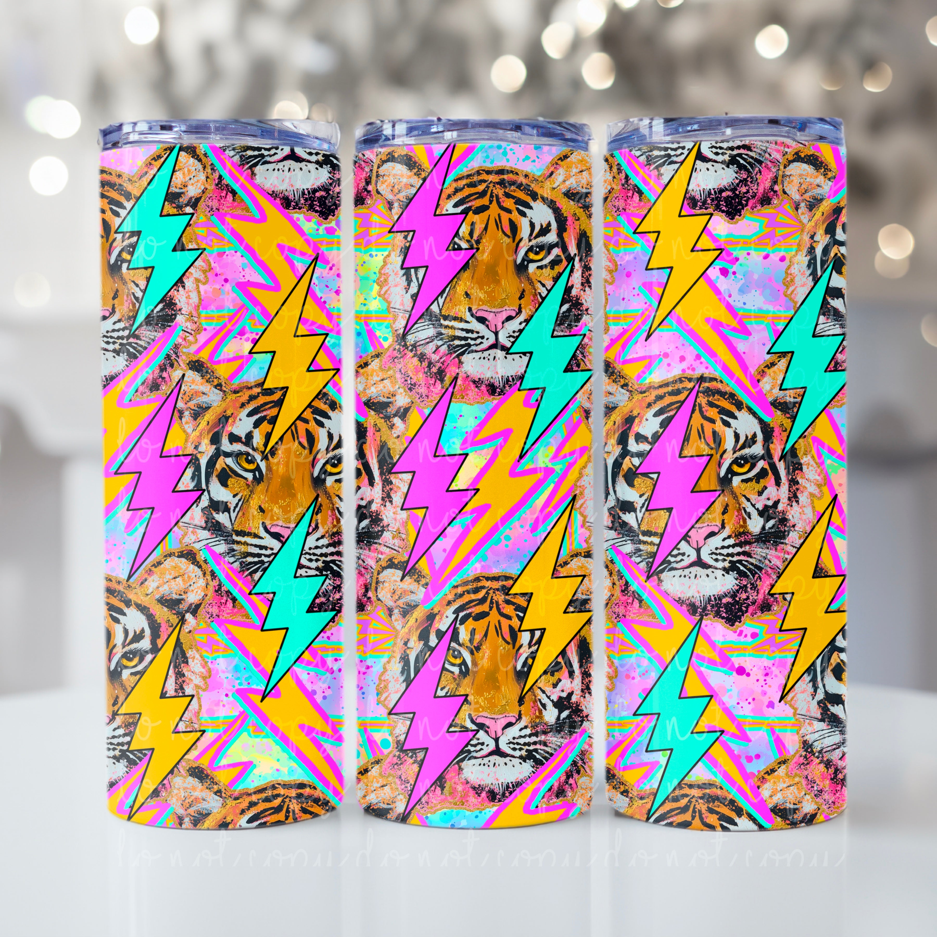 Colorful tiger Duo lid tumbler