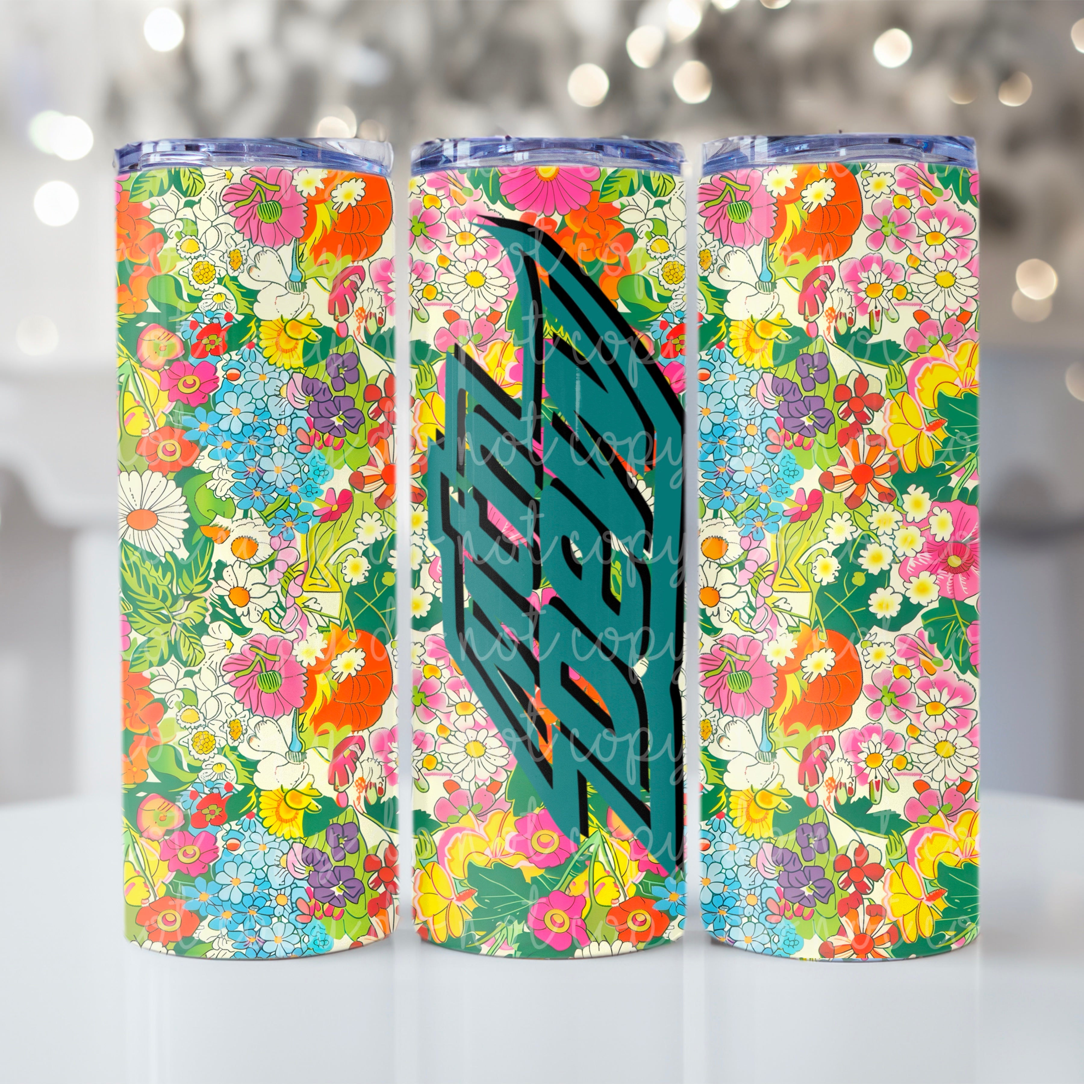 Floral soda tumbler Mt Dew