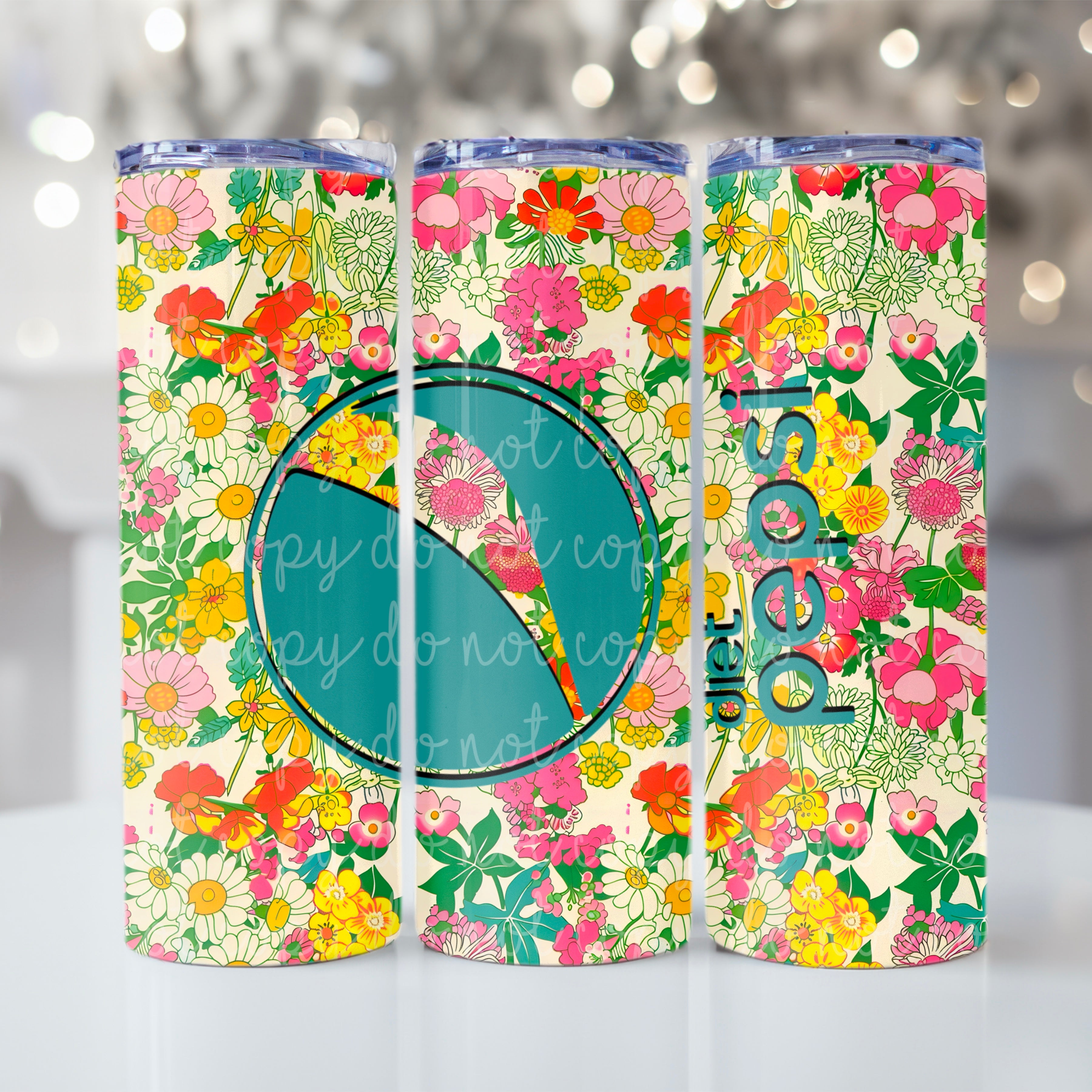 Floral soda tumbler Pep