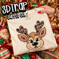 Reindeer Appliqué faux patch T-Shirt Design PNG |  Instant Download