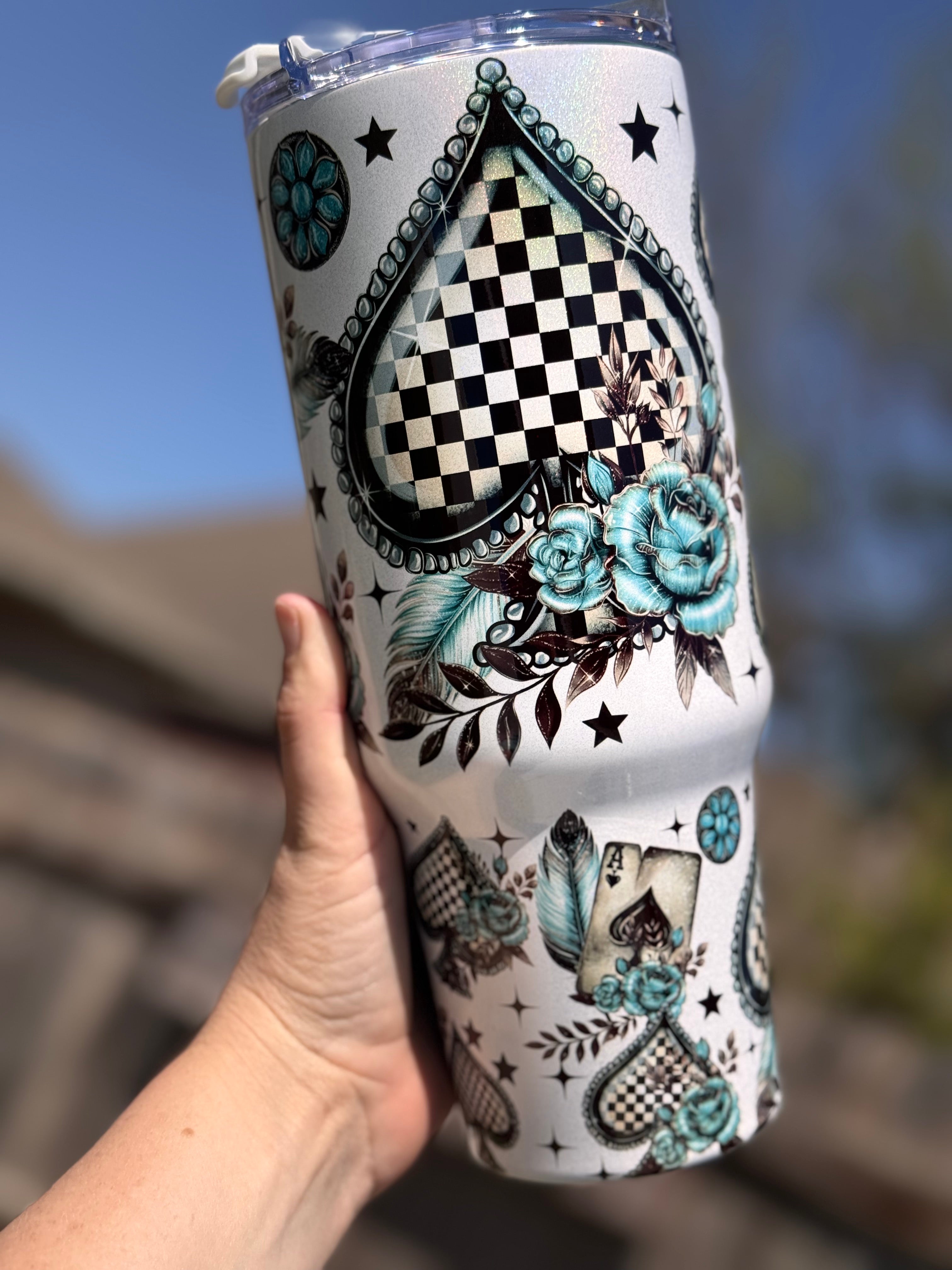 Spaded Cute Western Country Turquoise Tumbler