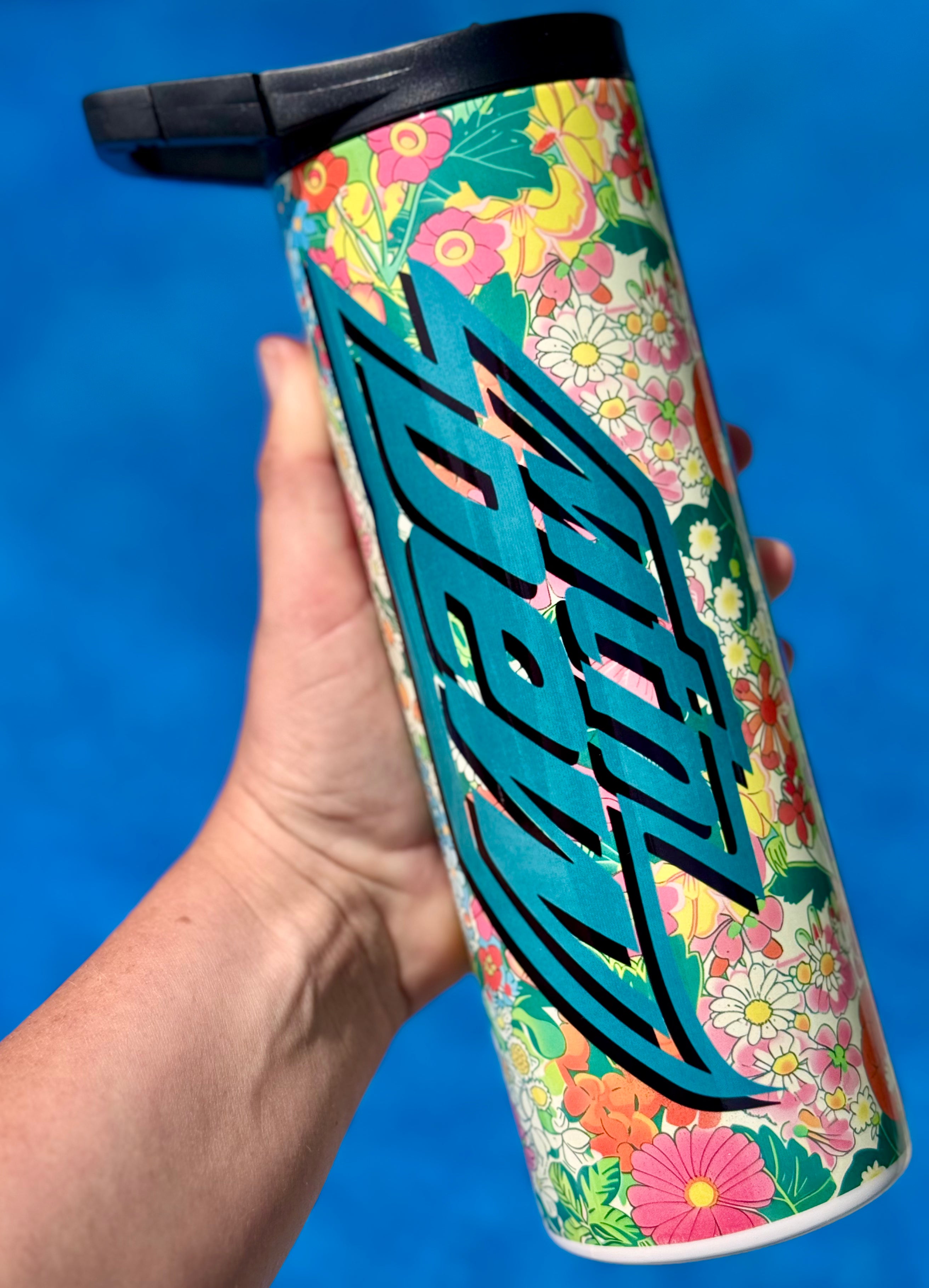 Floral soda tumbler Mt Dew