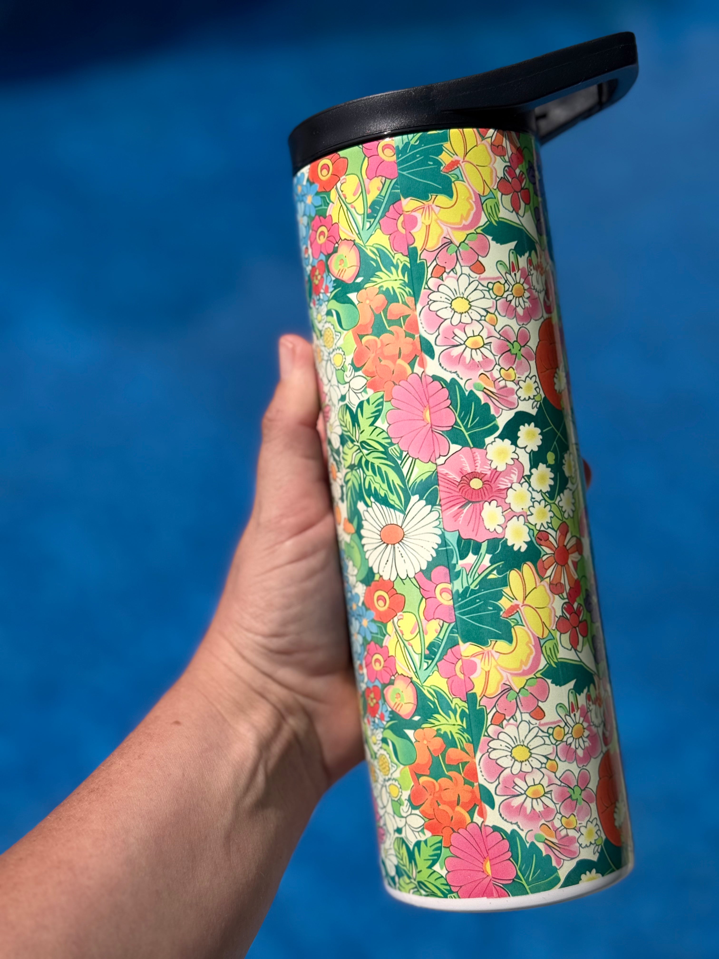 Floral soda tumbler Mt Dew