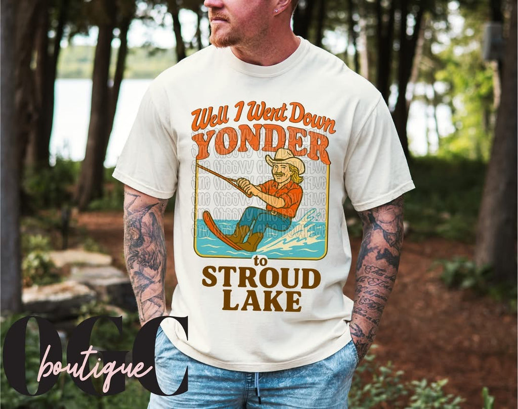 Down Yonder to Stroud Lake T-Shirt – Vintage Lake Tee – Oklahoma Country Vibes – Comfort Colors – Unisex Soft Cotton Shirt