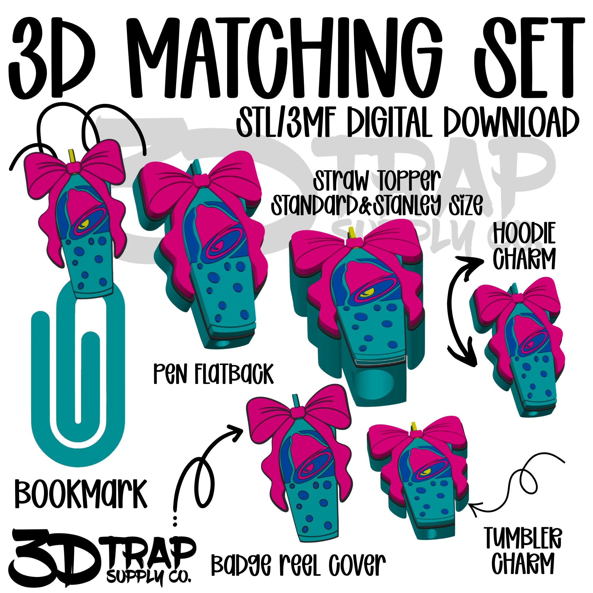 Trendy blue drink 3D Matching Sets STL/3MF