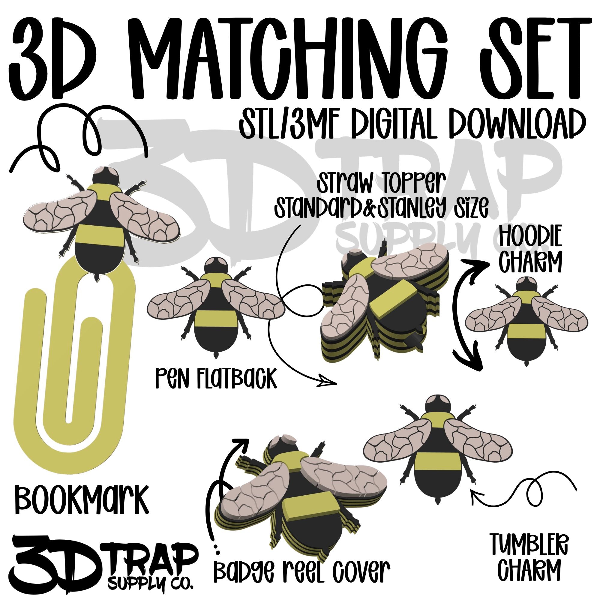 Bee 3D Matching Sets STL/3MF