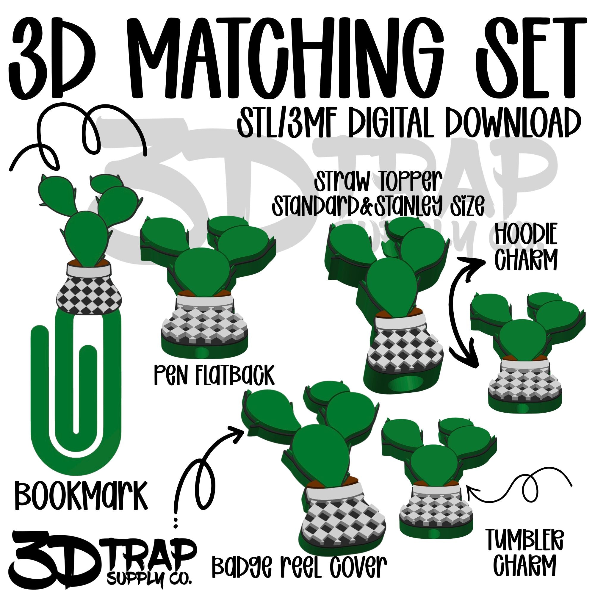 Cactus 3D Matching Sets STL/3MF