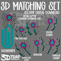 Checker Western Bow  3D Matching Sets STL/3MF