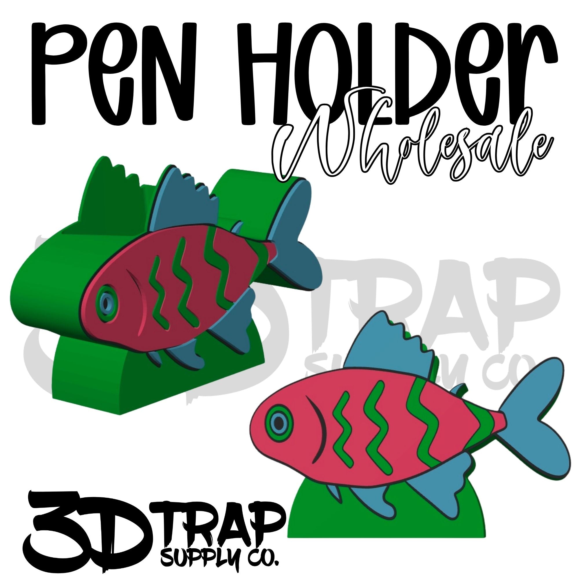 Neon Fish Pen Holder