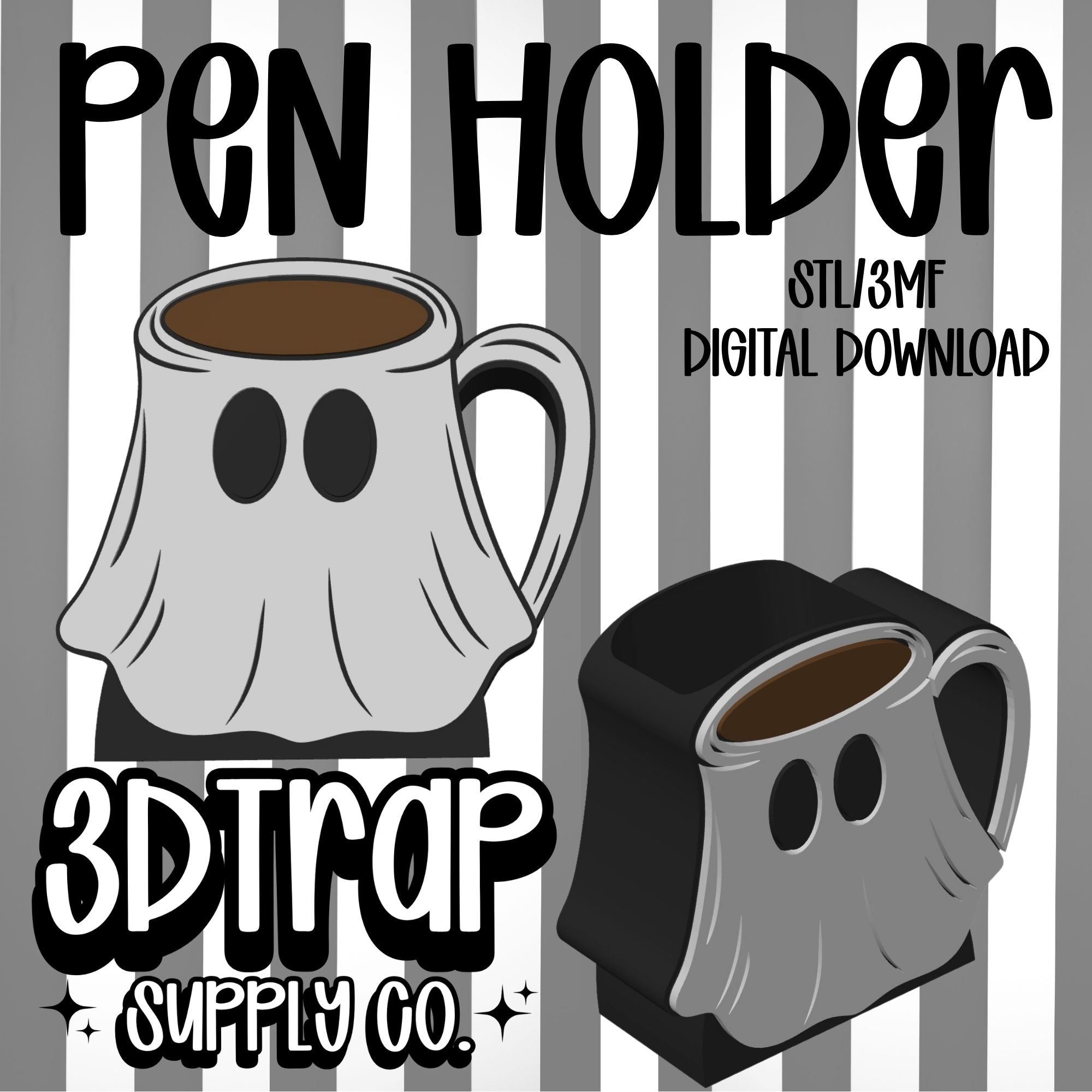 Ghost Coffee Mug Pen Holder  STL/3MF