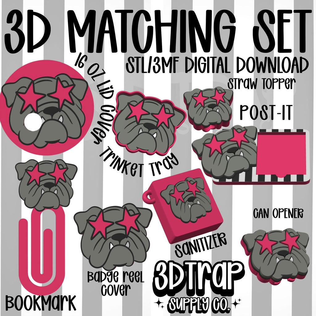 Bulldog Set 3D Matching Sets STL/3MF