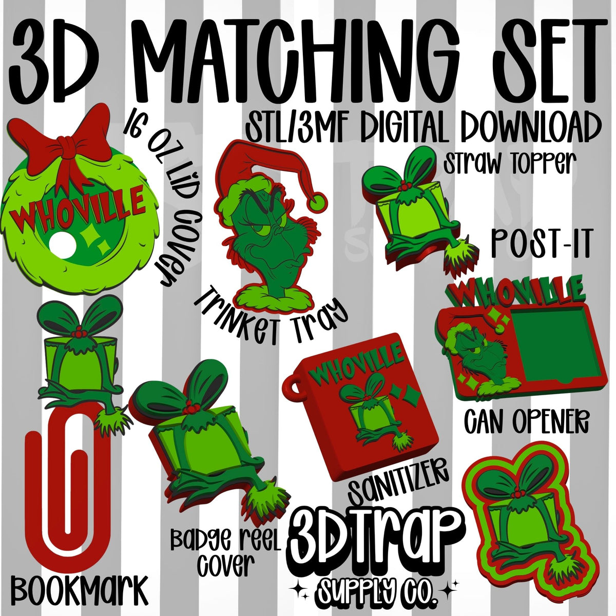 Green Man Set 3D Matching Sets STL/3MF