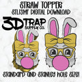 Easter Bubble gum Bunny  Straw topper STL/3MF