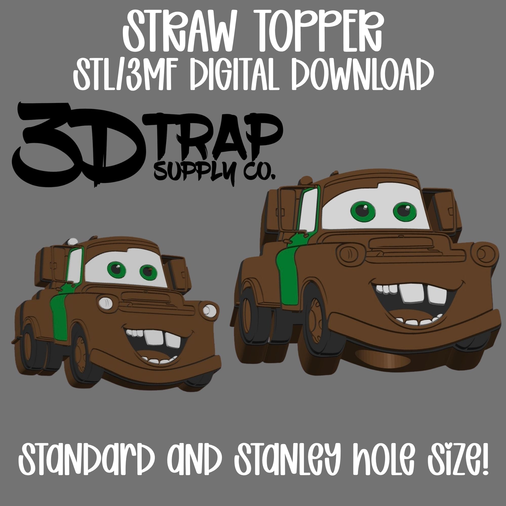 Rusted Truck Straw topper STL/3MF