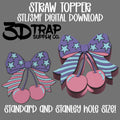 Cherry's Flag Bow Straw topper STL/3MF