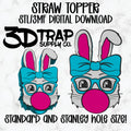 Easter Bubble gum Bunny  Blue Straw topper STL/3MF