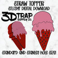 Strawberry Ice cream Straw topper STL/3MF