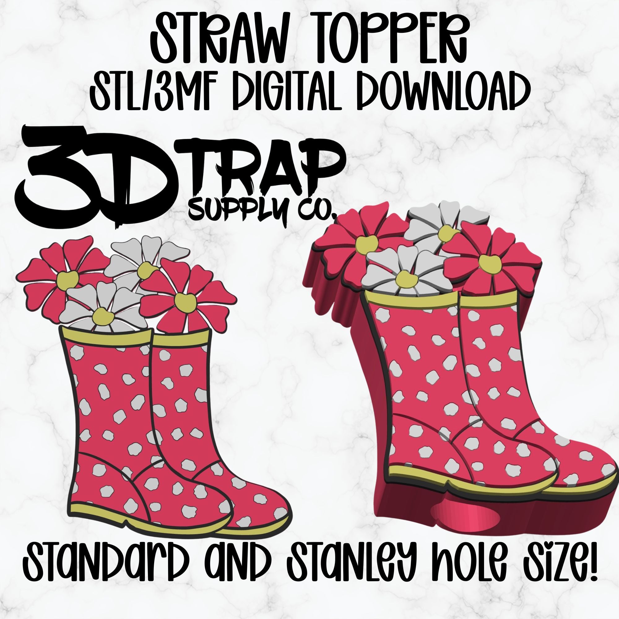 Rain boot  Straw topper STL/3MF