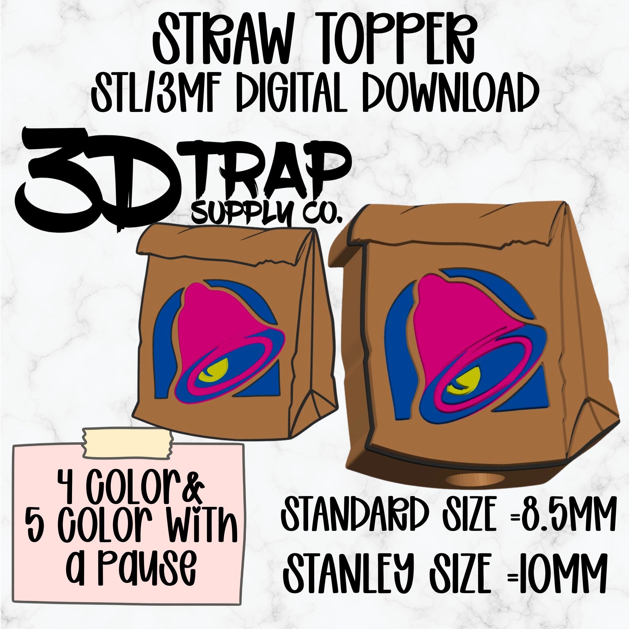 TB Bag Straw topper STL/3MF