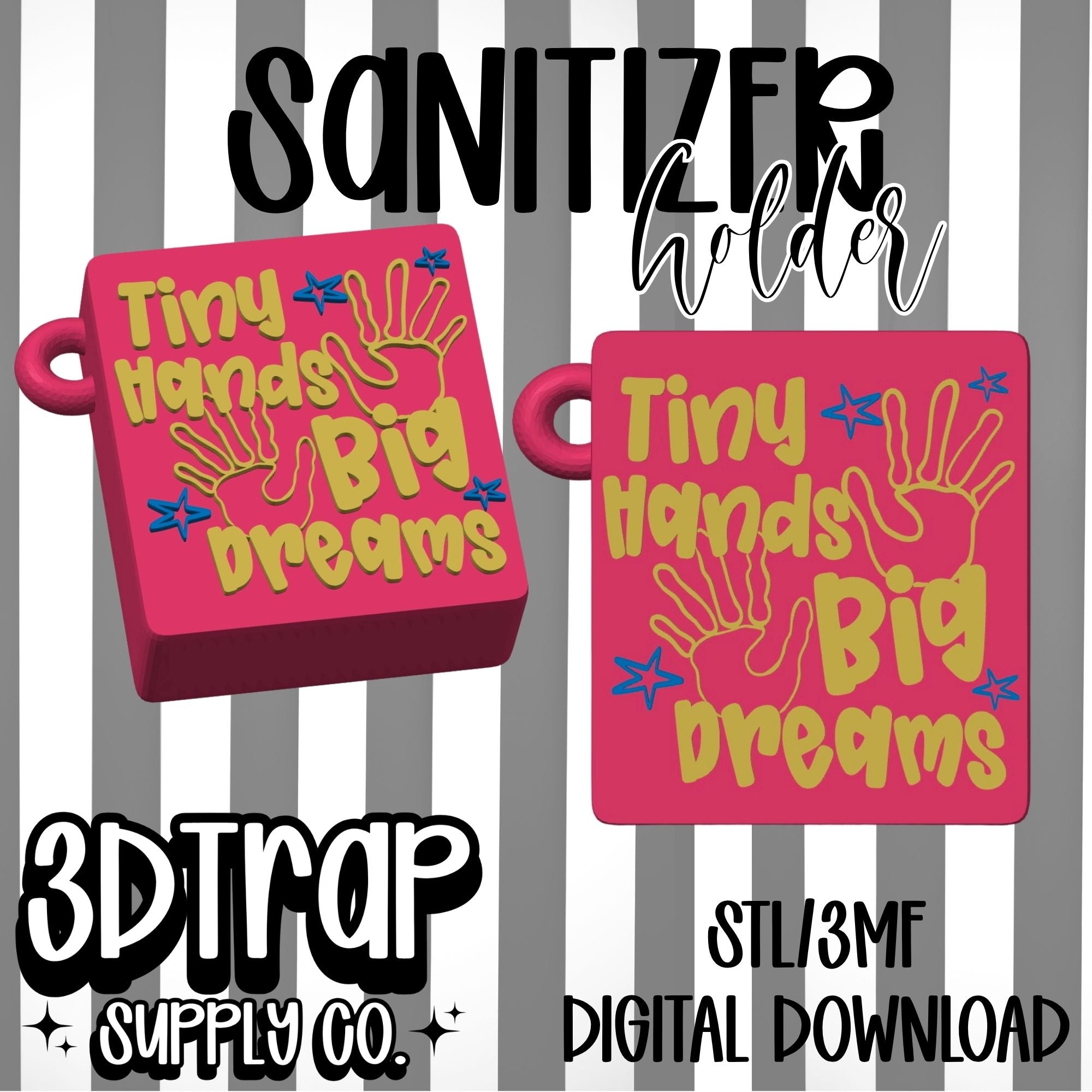 Tiny Hands Hand Sanitizer Holder STL & 3MF Digital File
