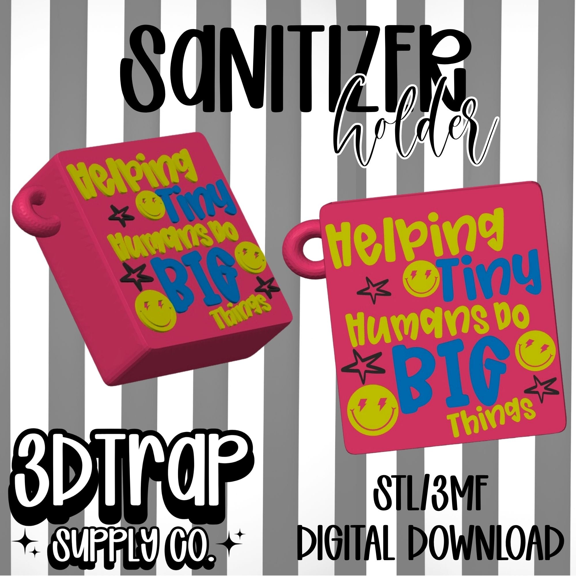 Tiny Humans Hand Sanitizer Holder STL & 3MF Digital File