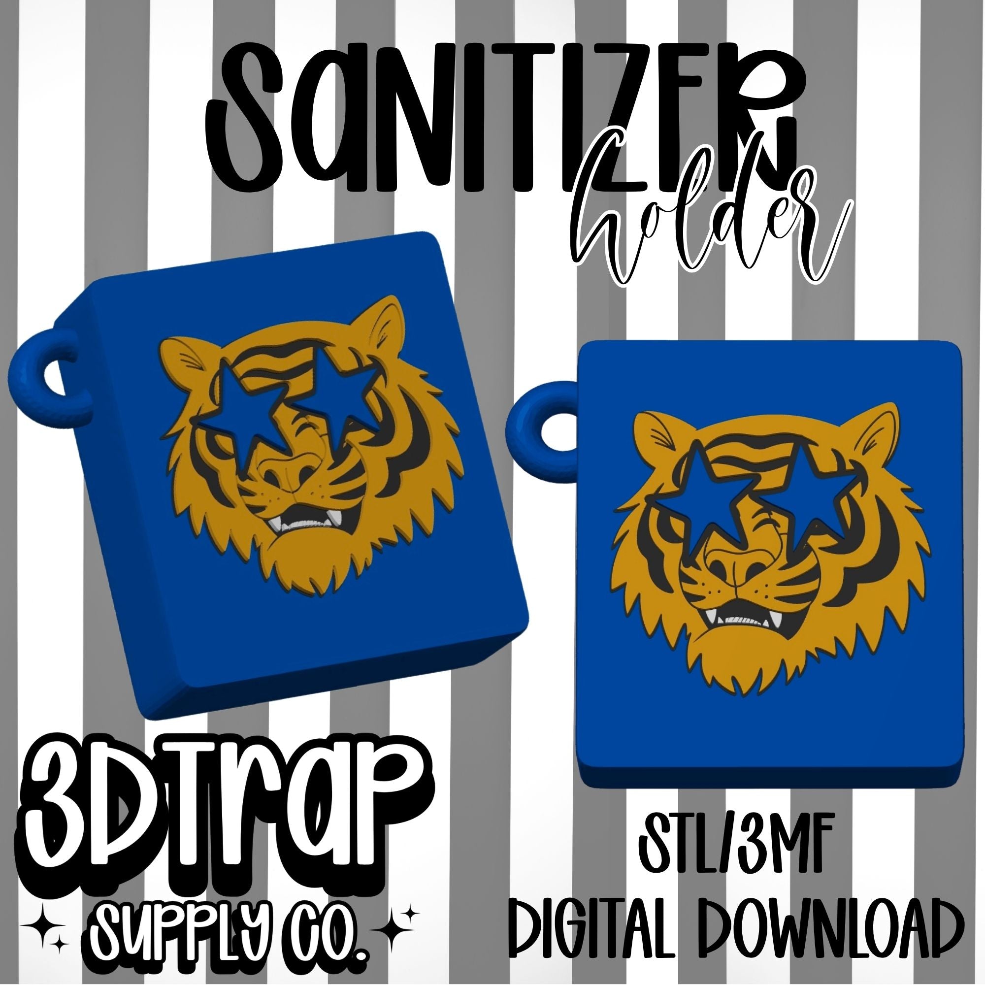 Tiger Hand Sanitizer Holder STL & 3MF Digital File