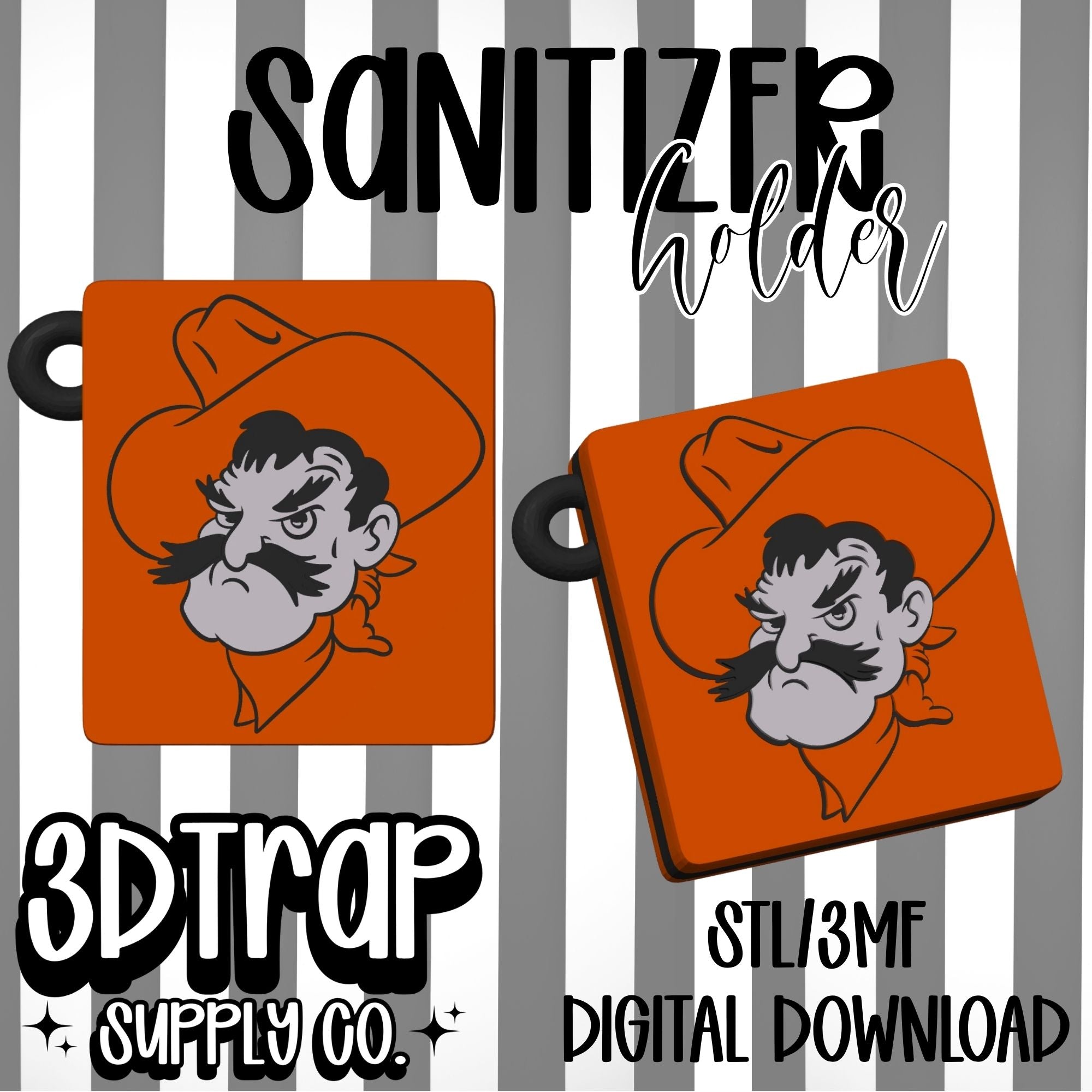 Cowboy Hand Sanitizer Holder STL & 3MF Digital File