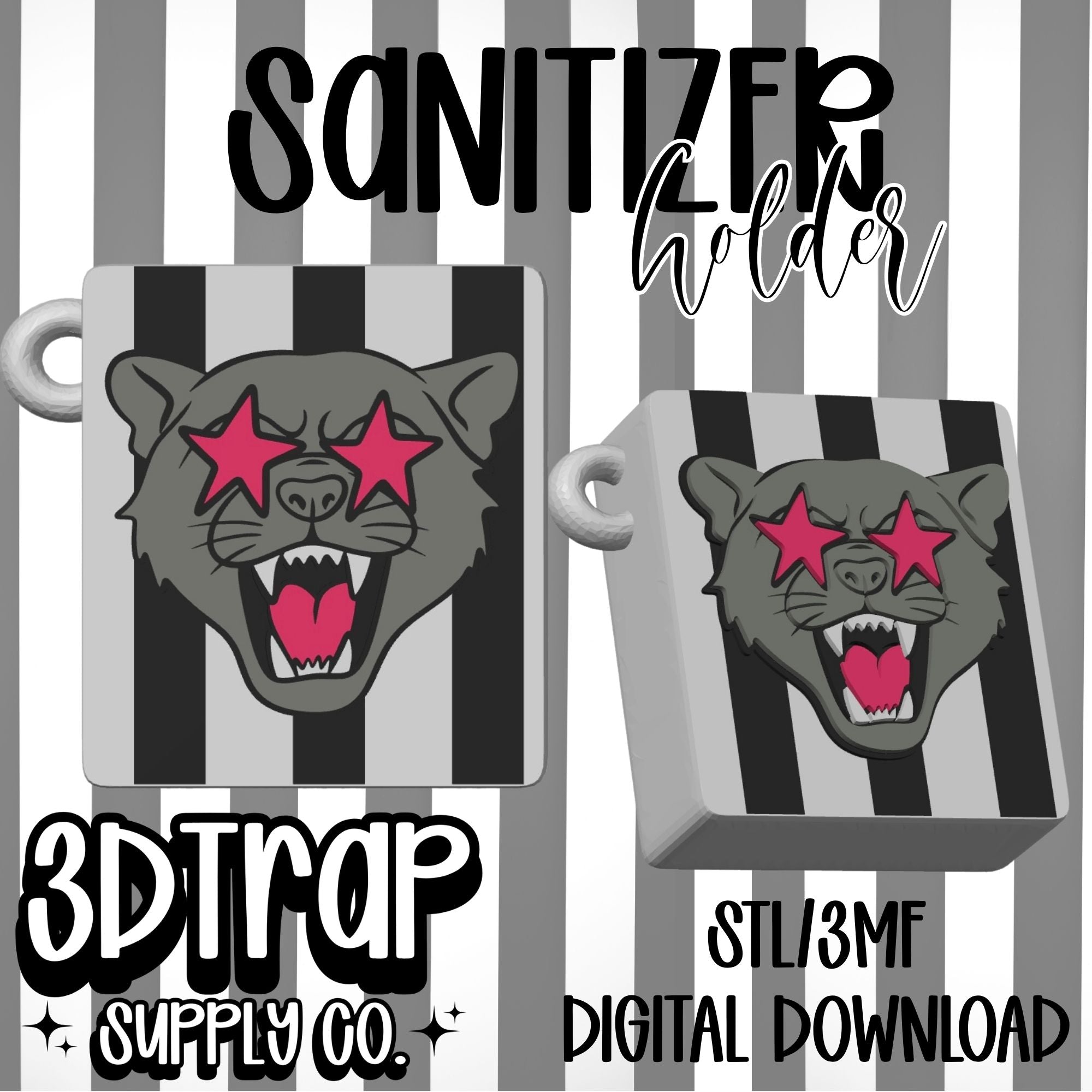 Wildcats Hand Sanitizer Holder STL & 3MF Digital File