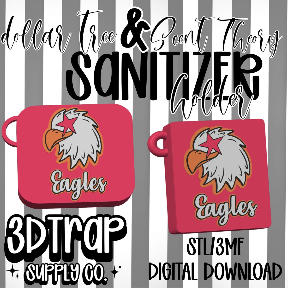 Eagles Hand Sanitizer Holder STL & 3MF Digital File