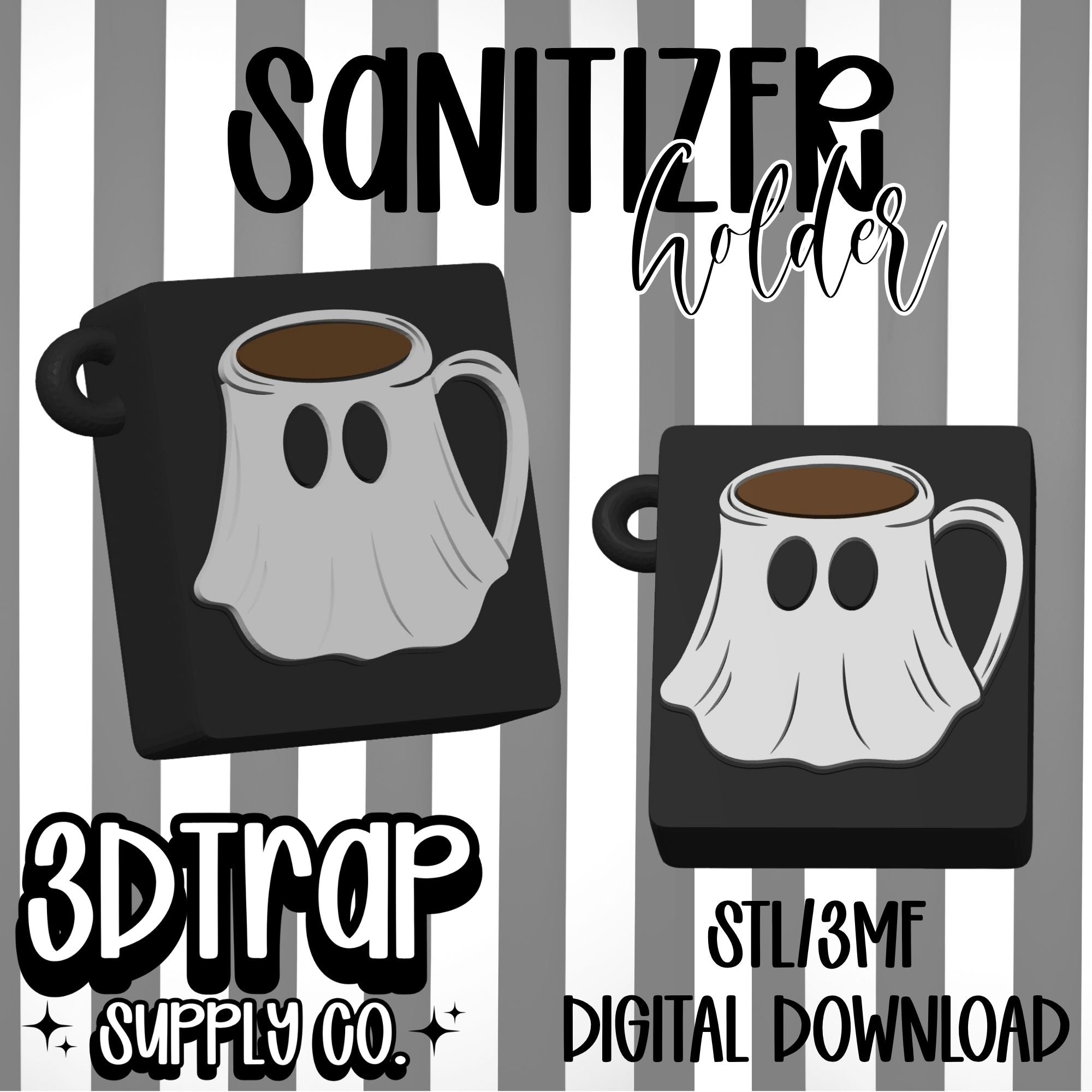 Ghost Coffee Mug Scent Theory Hand Sanitizer Holder STL & 3MF Digital File