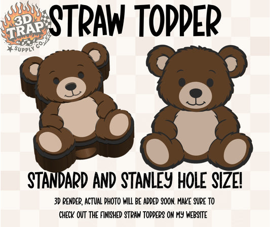 Teddy Bear  Straw Topper