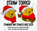 Pooh Bear Christmas  straw topper
