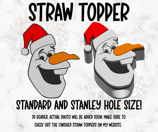 Snowman straw topper
