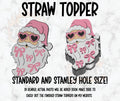 Cute Santa with bows straw topper