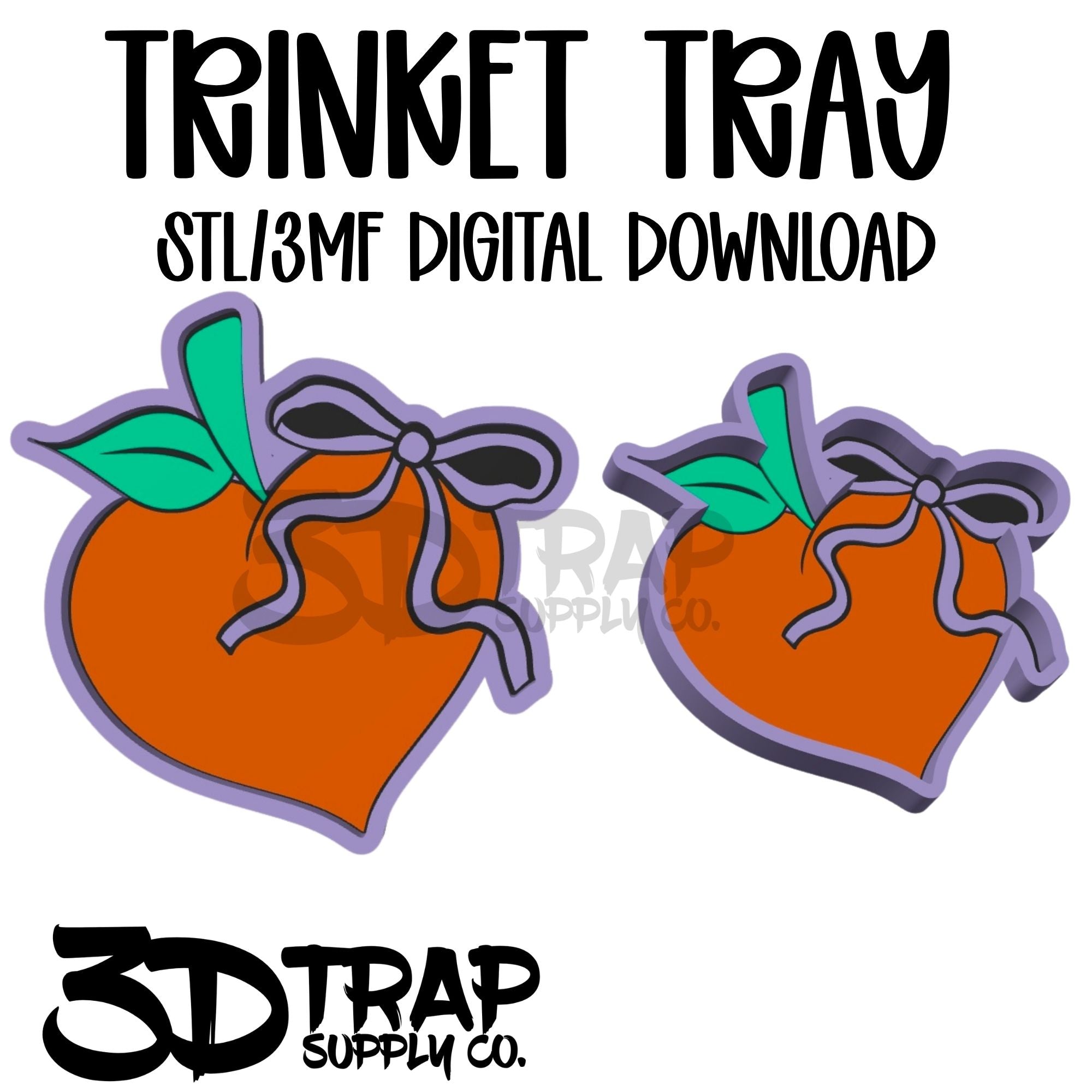 Peach Trinket Tray STL/3MF
