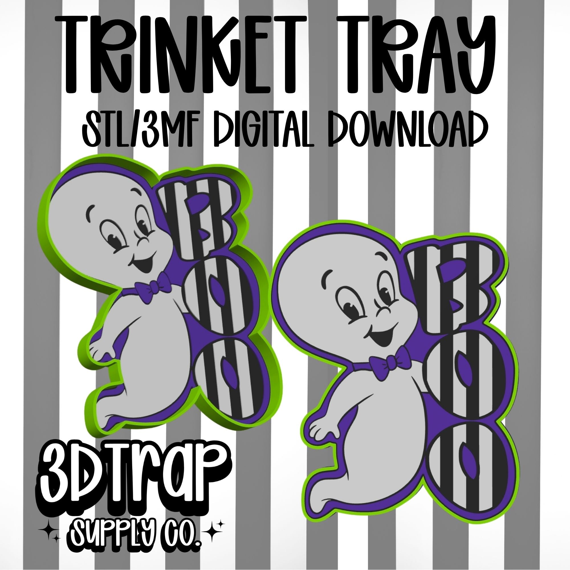 Cute Ghost Trinket Tray STL/3MF