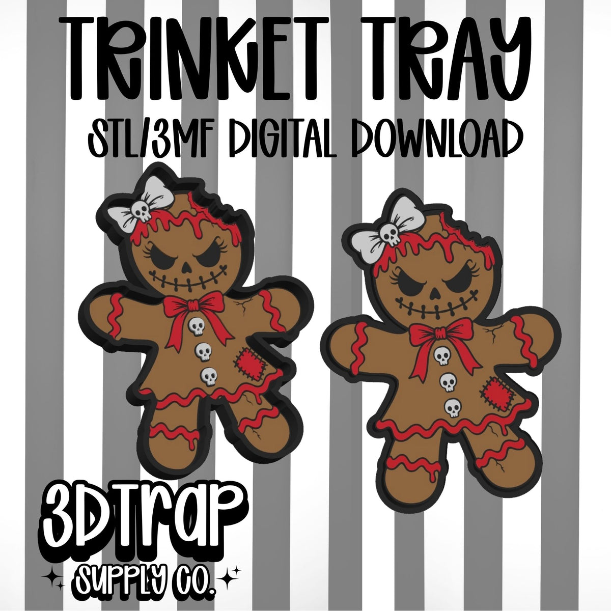 Spooky Gingerbread Bride Trinket Tray STL/3MF