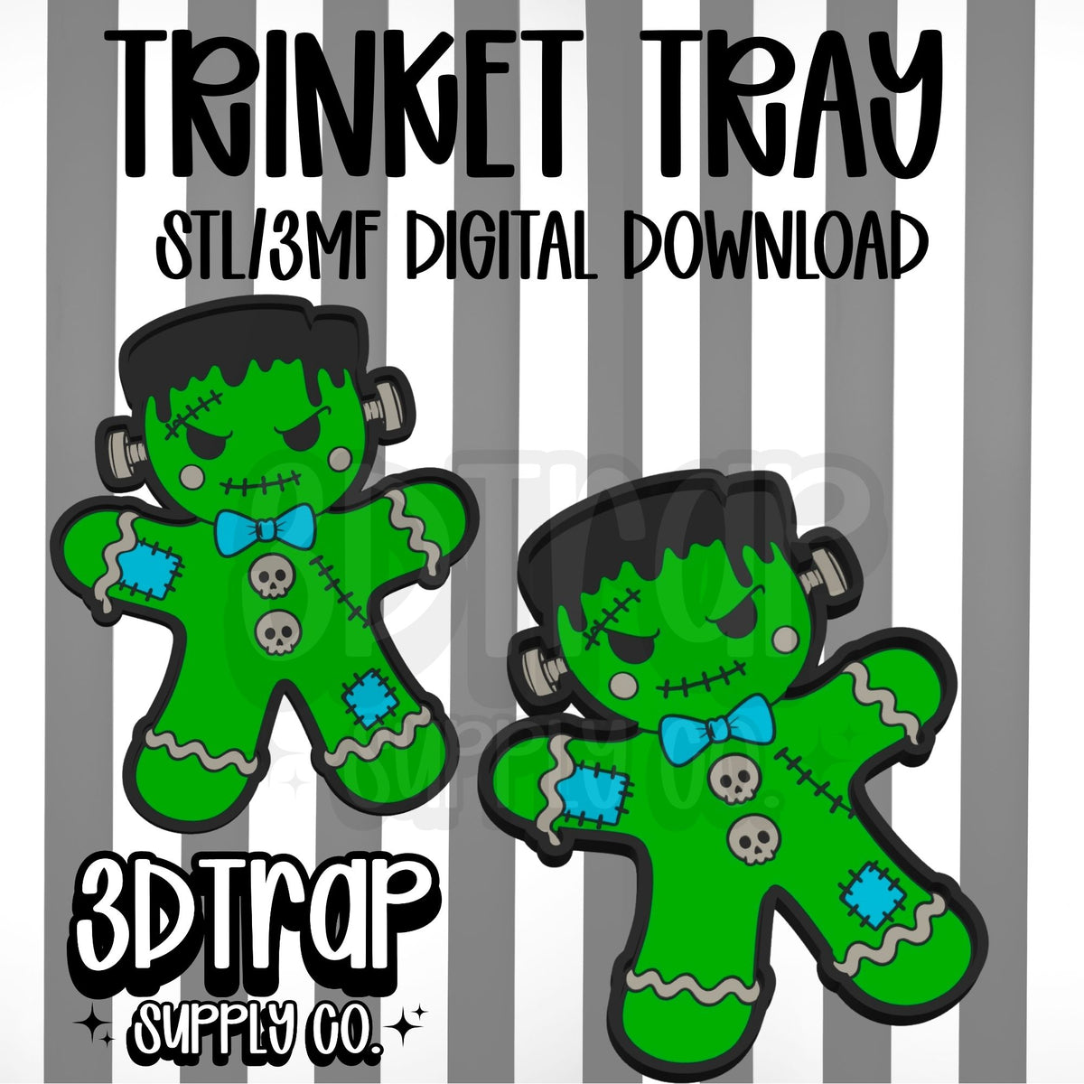 Franky Gingerbread Trinket Tray STL/3MF